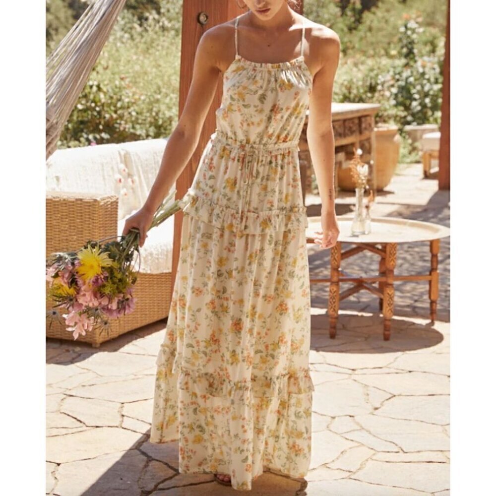 New LOST + WONDER Size M BIG ESCAPE MAXI DRESS Floral Tiered Dress